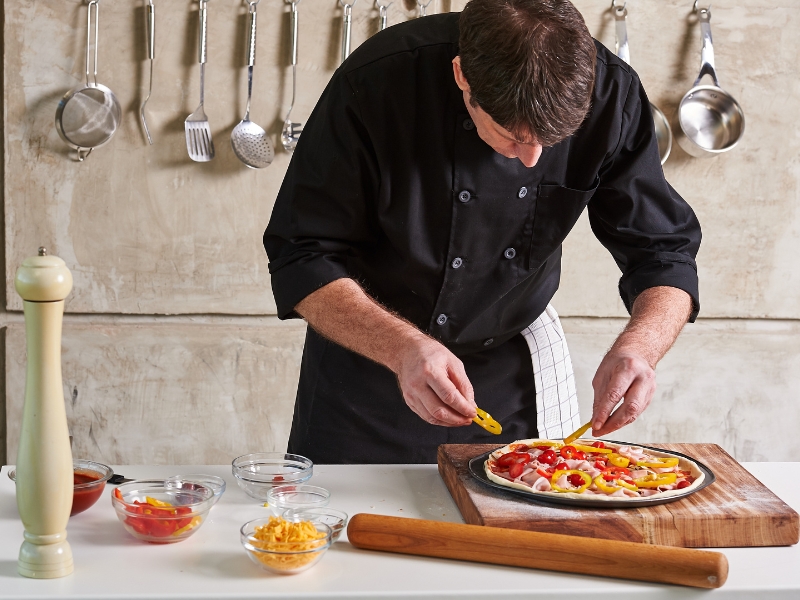 A Chef preparing a meal