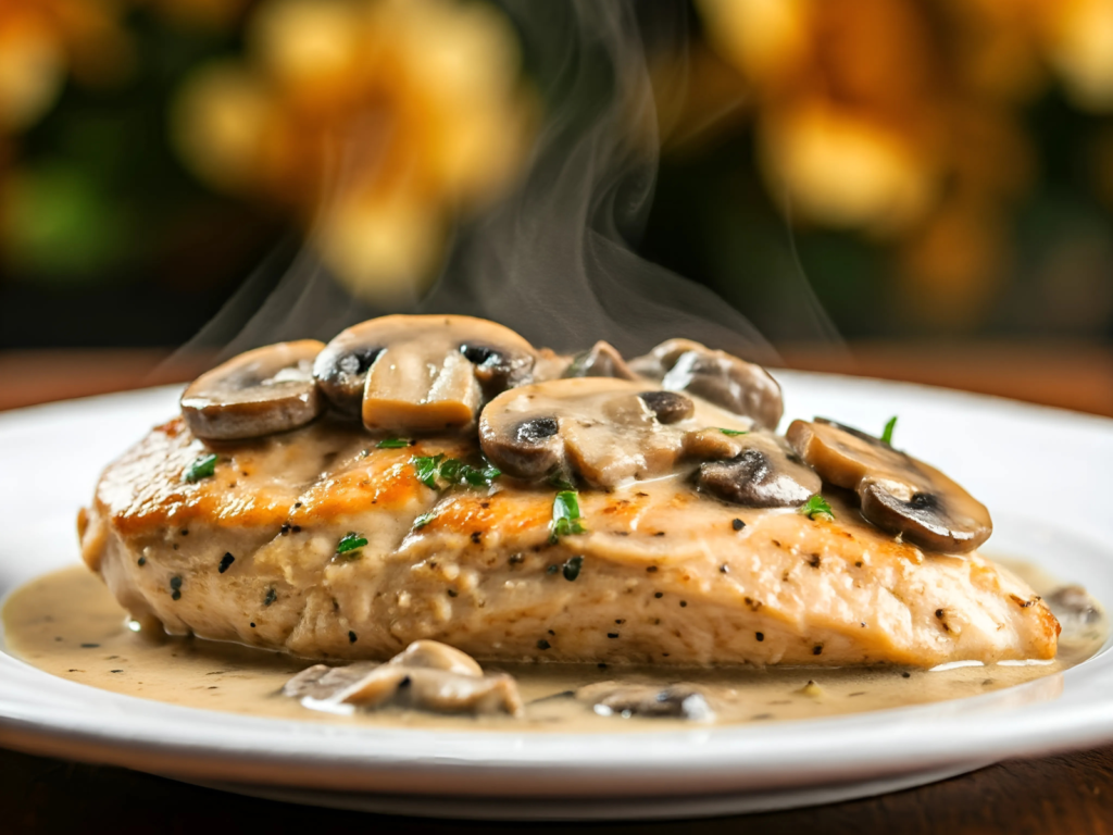 Creamy Garlic Mushroom Chicken Breast