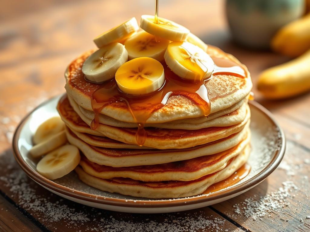 banana pancakes with honey