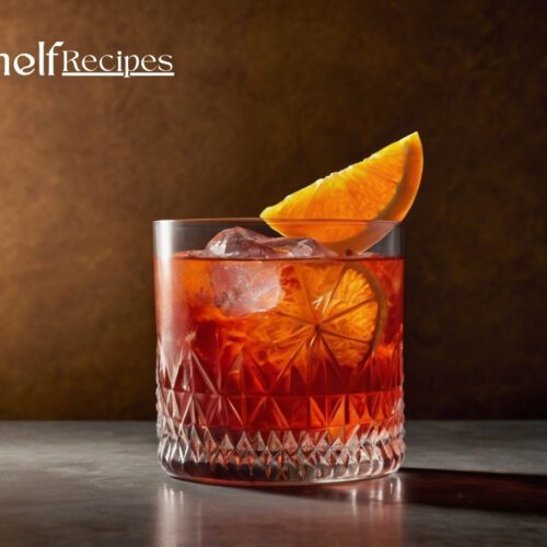 A vibrant negroni mocktail served in a lowball glass with an orange twist
