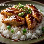 Golden-brown teriyaki chicken glistening with a rich, glossy sauce, sprinkled with sesame seeds and fresh green onions for a restaurant-style finish that looks as irresistible as it tastes.
