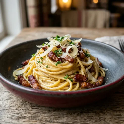 beef bacon carbonara