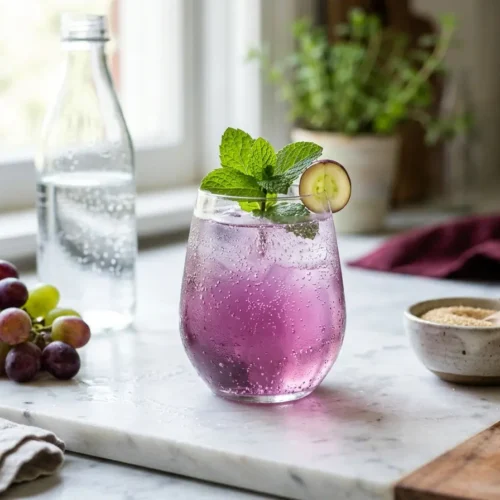 sparkling grape mocktail