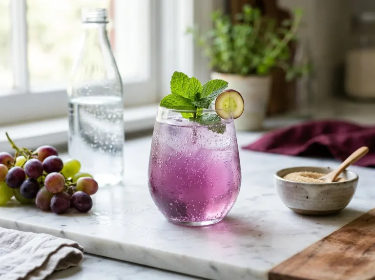 sparkling grape mocktail