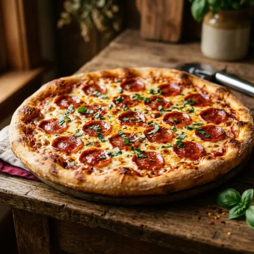 beef pepperoni pizza