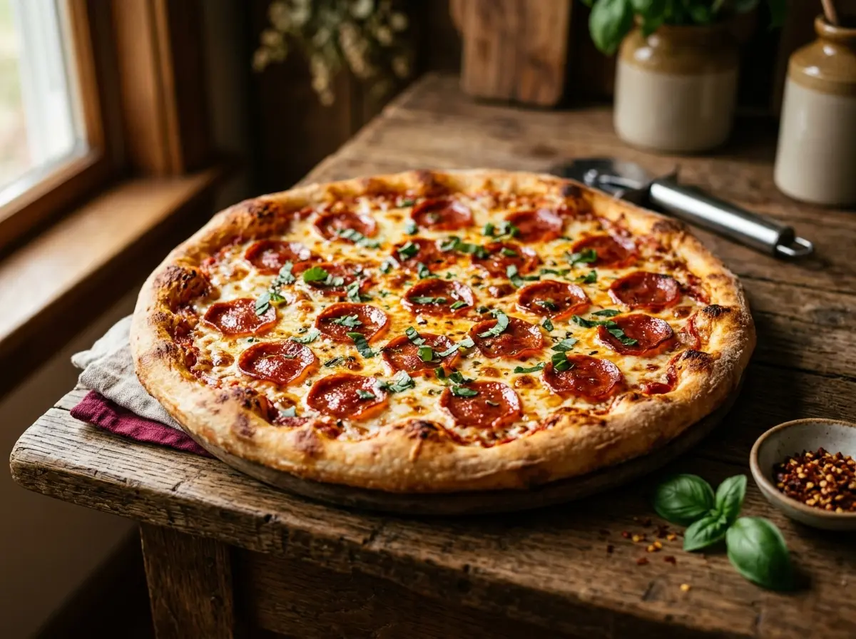beef pepperoni pizza