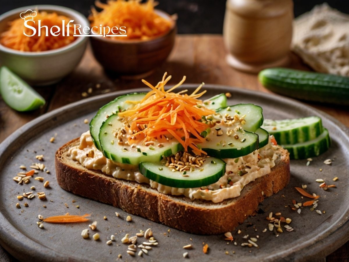 Hummus and Veggie Toast