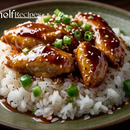 Golden-brown teriyaki chicken glistening with a rich, glossy sauce, sprinkled with sesame seeds and fresh green onions for a restaurant-style finish that looks as irresistible as it tastes.